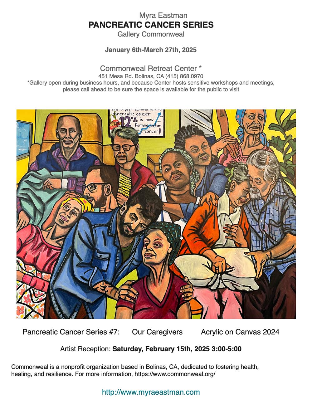 Myra Eastman: PANCREATIC CANCER SERIES, GALLERY COMMONWEAL, BOLINAS, CA. January 6th - March 27th, 2025